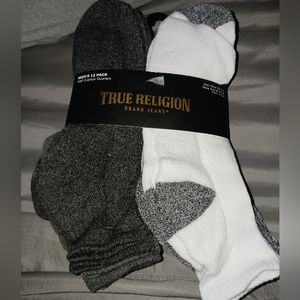 NWT! Men's TRUE RELIGION SOCKS (12 pairs)